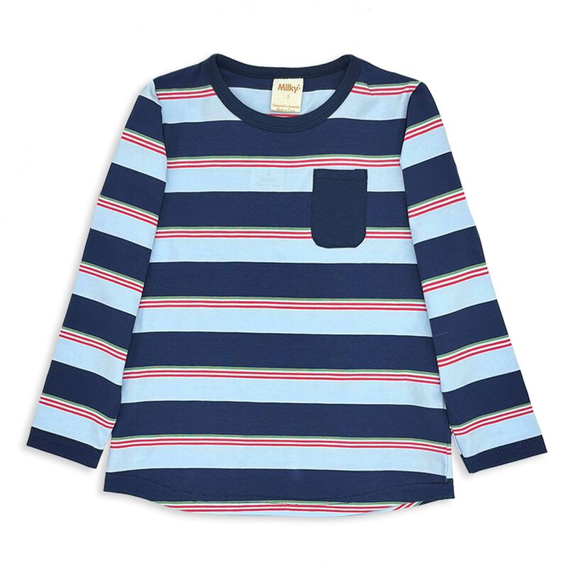Milky Stripe Pocket Tee 2-7Y image number 0